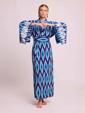 KLEED The Nyali Naya Kimono Bell Sleeves Artisan Made Size Medium/Large NWT
